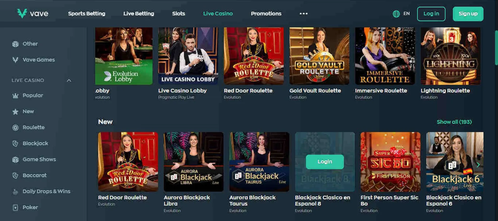 Casino betting online